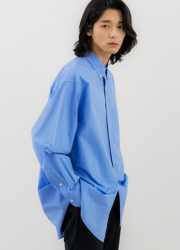 BALLUTE (발루트),MORA BUTTON DOWN SHIRTS (WHALES BLUE)
